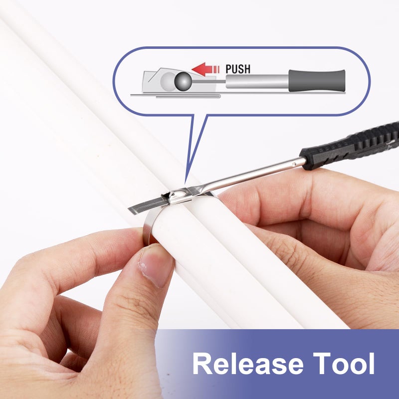 OFFO Metal Zip Ties Cutter for Stainless Steel Tie Wrap,Tensioning Installation Cutting Tool for Self-Locking Stainless Zip Ties with Free Zip Tie Release Tool, Two-handed Mode - Image 4