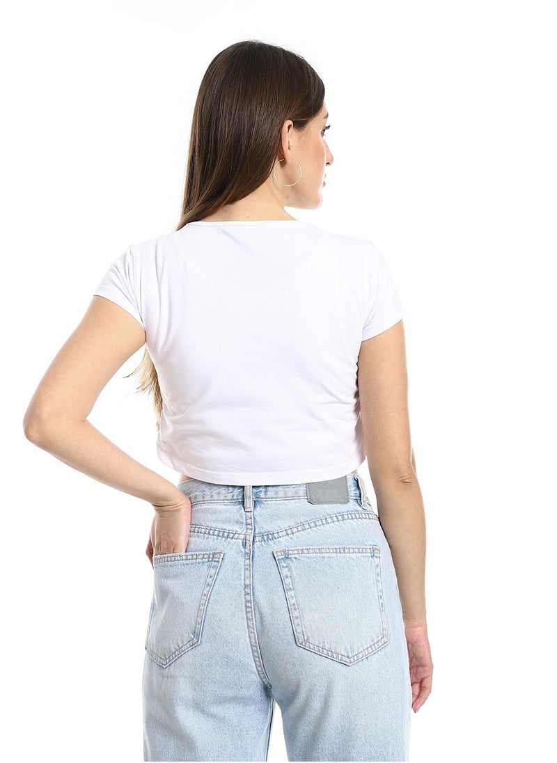 MERCH - White crop top - Image 1
