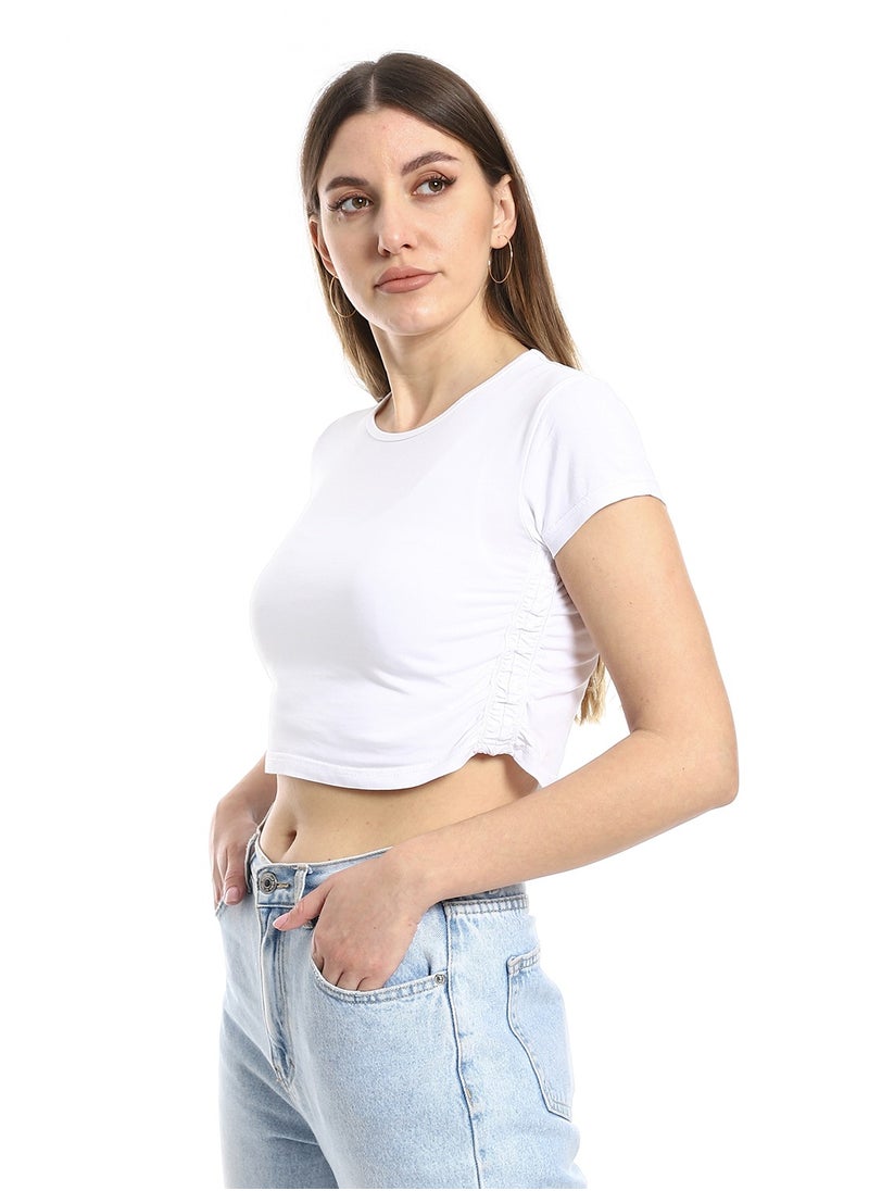 MERCH - White crop top - Image 1