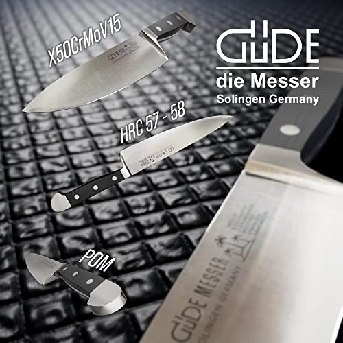 Güde Alpha Series Hand Forged/Sharpened Chef's Knife With Black Hostaform Handle 8-In, Made in Solingen, Germany Since 1910 - Image 3