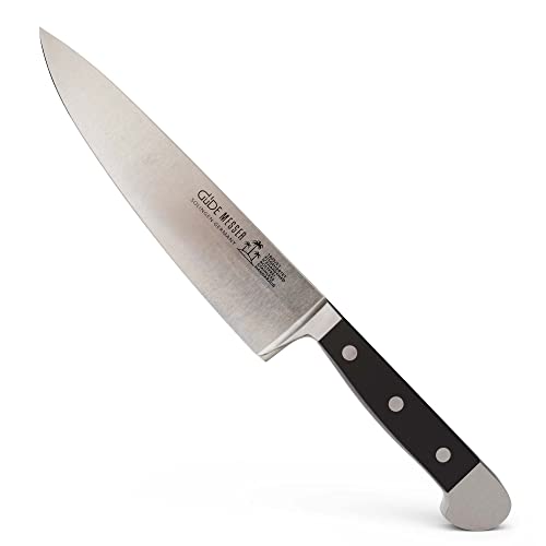 Güde Alpha Series Hand Forged/Sharpened Chef's Knife With Black Hostaform Handle 8-In, Made in Solingen, Germany Since 1910 - Image 1