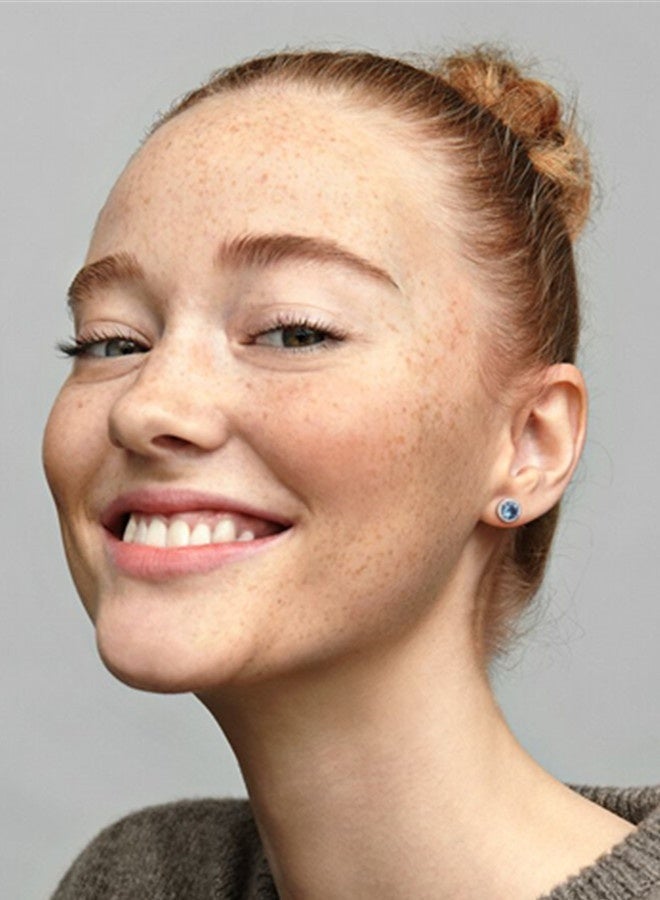 تشوميل مكعب زركونيا 925 فضة أقراط الأزرق السيدات - Image 3