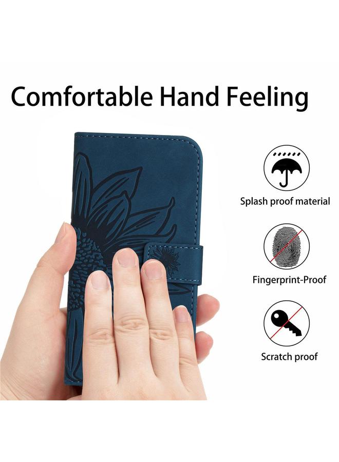 S-TOP Case For OnePlus 13 Skin Feel Sun Flower Embossed Leather Phone Case with Lanyard - Image 4