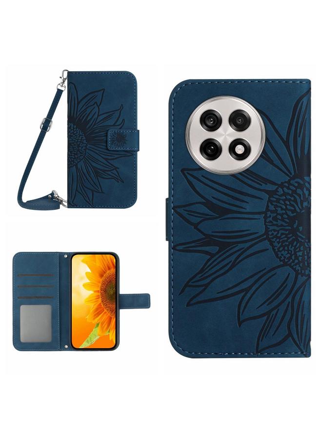 S-TOP Case For OnePlus 13 Skin Feel Sun Flower Embossed Leather Phone Case with Lanyard - Image 1