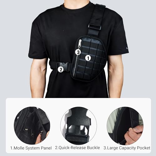 TWAYRDIO MOLLE Radio Tactical Chest Harness Pack, Multi-purpose Gear Carrier with Quick-release buckle and Adjustable Strap for Hiking, Cycling, Travel, Workouts, EDC - Image 4
