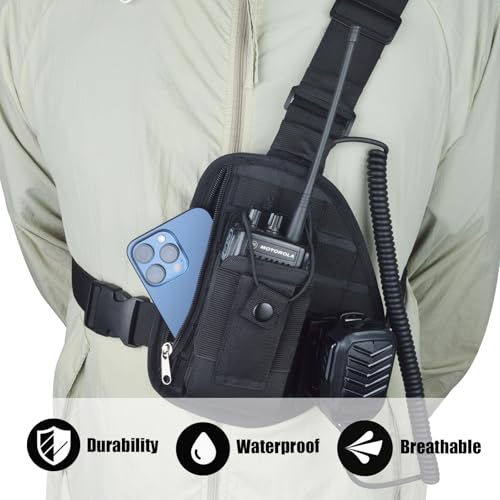 TWAYRDIO MOLLE Radio Tactical Chest Harness Pack, Multi-purpose Gear Carrier with Quick-release buckle and Adjustable Strap for Hiking, Cycling, Travel, Workouts, EDC - Image 2