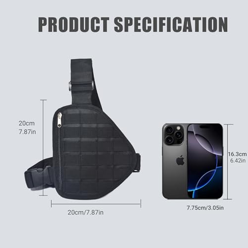 TWAYRDIO MOLLE Radio Tactical Chest Harness Pack, Multi-purpose Gear Carrier with Quick-release buckle and Adjustable Strap for Hiking, Cycling, Travel, Workouts, EDC - Image 3