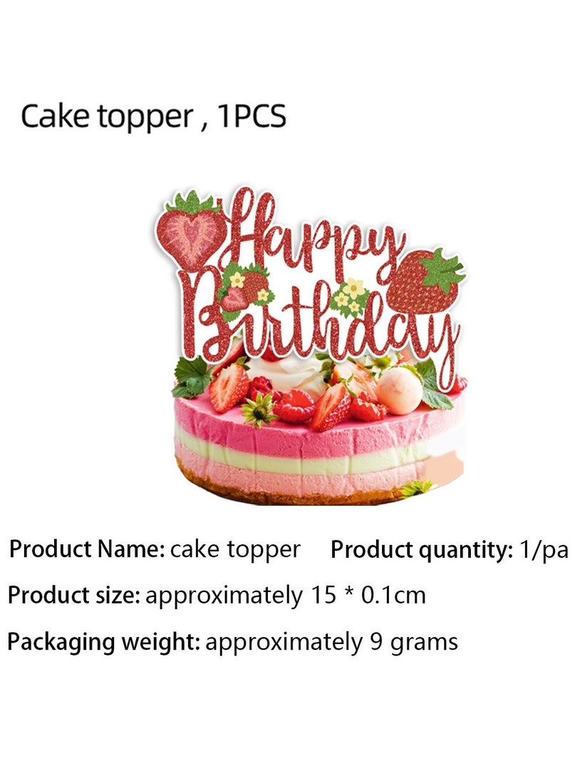 Summer Strawberry Party Tableware Set – 146-Piece Disposable Tableware with Plates, Cups, Napkins, Cutlery, Balloons Decorations  - Image 2