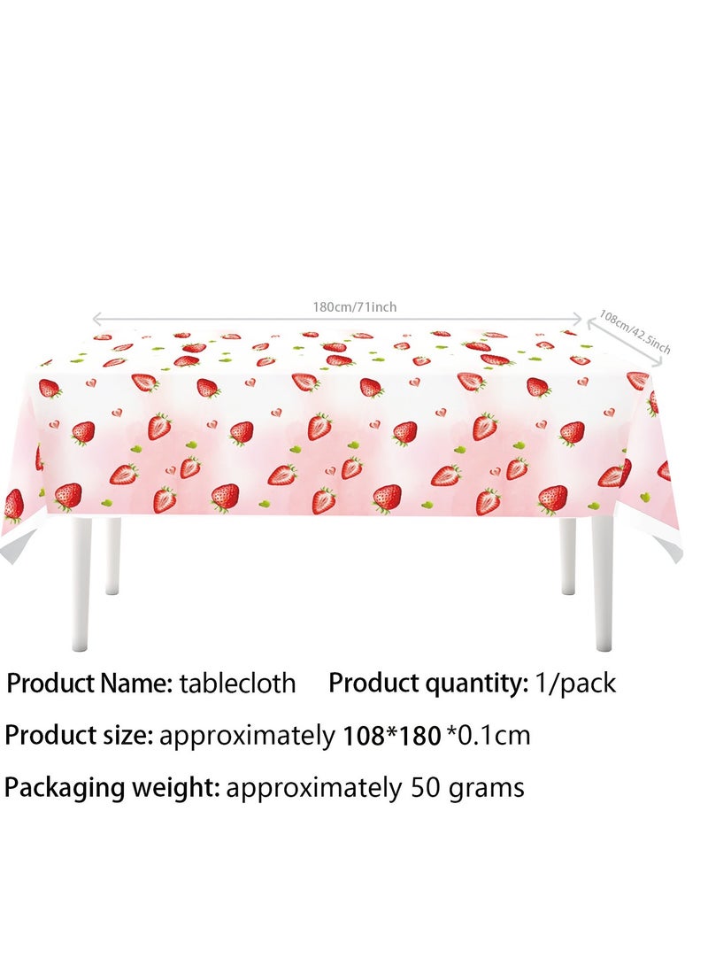 Summer Strawberry Party Tableware Set – 146-Piece Disposable Tableware with Plates, Cups, Napkins, Cutlery, Balloons Decorations  - Image 3