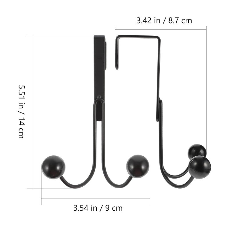 Matte Black Punch Free Double Head Coat Hat Hanger Hooks For Closet Organization 2pcs - Image 3