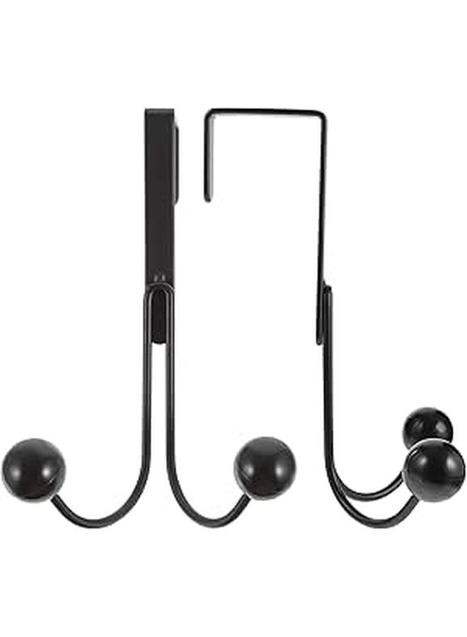 Matte Black Punch Free Double Head Coat Hat Hanger Hooks For Closet Organization 2pcs - Image 1