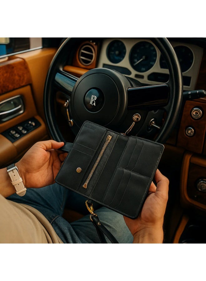 Regno Croco Style Leather Wallet - Long Wallet - Image 2