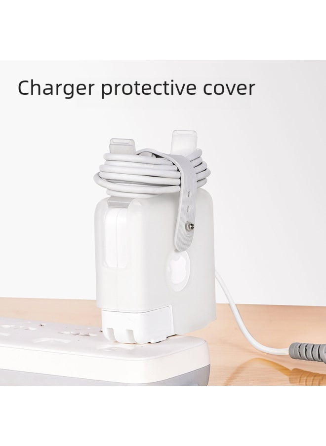 Generic - Applicable MacBook Charger Protective Case Apple Notebook Adapter Protective Case 140W Power Supply Protective Case-Color:White-Applicable Model:2021 16-inch (140W) - Image 1