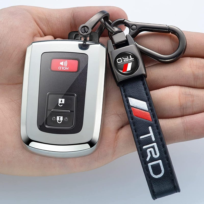 TACOMA سلسلة مفاتيح سيارة TACOMA من الجلد الطبيعي للرجال والنساء هدية عائلة إكسسوارات خاتم المفتاح (أسود) - Image 5