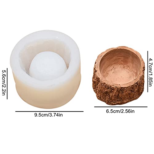 Anktily Tree Stump Silicone Mold Concrete Succulent Planter Epoxy Resin Clay Cement Mould Candle Pen Holder Storage Box - Image 2