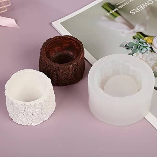 Anktily Tree Stump Silicone Mold Concrete Succulent Planter Epoxy Resin Clay Cement Mould Candle Pen Holder Storage Box - Image 3