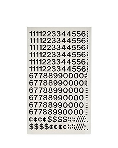 CHARTPAK Self-Adhesive Vinyl Numbers, 1/2 Inch High, Black, 210 per Pack (01110) - Image 2