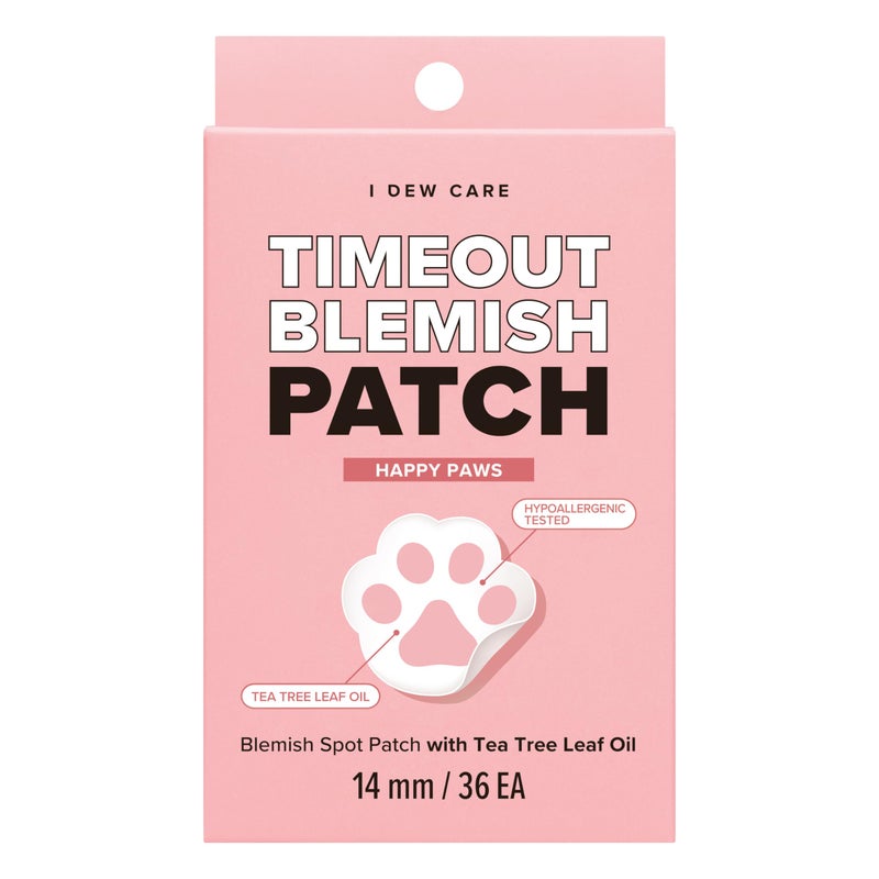I DEW CARE Hydrocolloid Acne Pimple Patch - Timeout Blemish Happy Paws | Cute Patches, Facial Stickers, Absorbing with Tea Tree Leaf Oil, Trouble Treatment for Face, 36 Count - Image 1