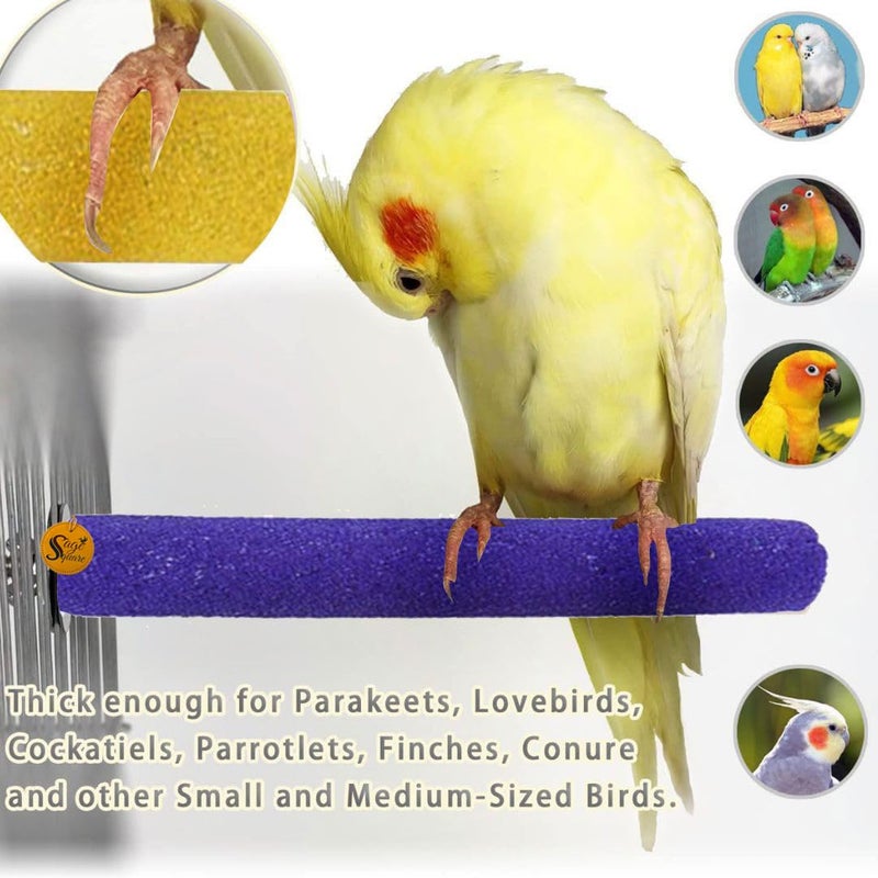 Sage Square مجموعة من 6 و 8 و 10 بوصات من أعمدة الخشب الطبيعي الخشنة | تمارين، طحن الأظافر، منصة اللعب، التدريب، ملحقات القفص | الحسون، الببغاء، البادجي، الكوكاتيل (عبوة من 3) - Image 4