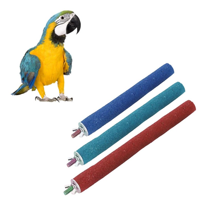 Sage Square مجموعة من 6 و 8 و 10 بوصات من أعمدة الخشب الطبيعي الخشنة | تمارين، طحن الأظافر، منصة اللعب، التدريب، ملحقات القفص | الحسون، الببغاء، البادجي، الكوكاتيل (عبوة من 3) - Image 1