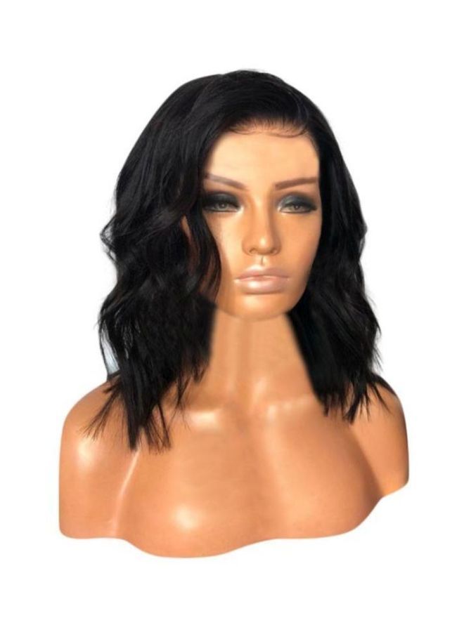 NIBEMINENT Short Wavy Bob Synthetic Wig Black 20x10x5cm - Image 4