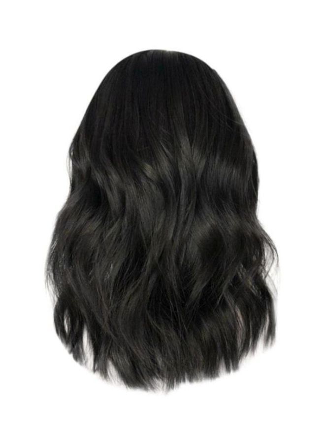 NIBEMINENT Short Wavy Bob Synthetic Wig Black 20x10x5cm - Image 2