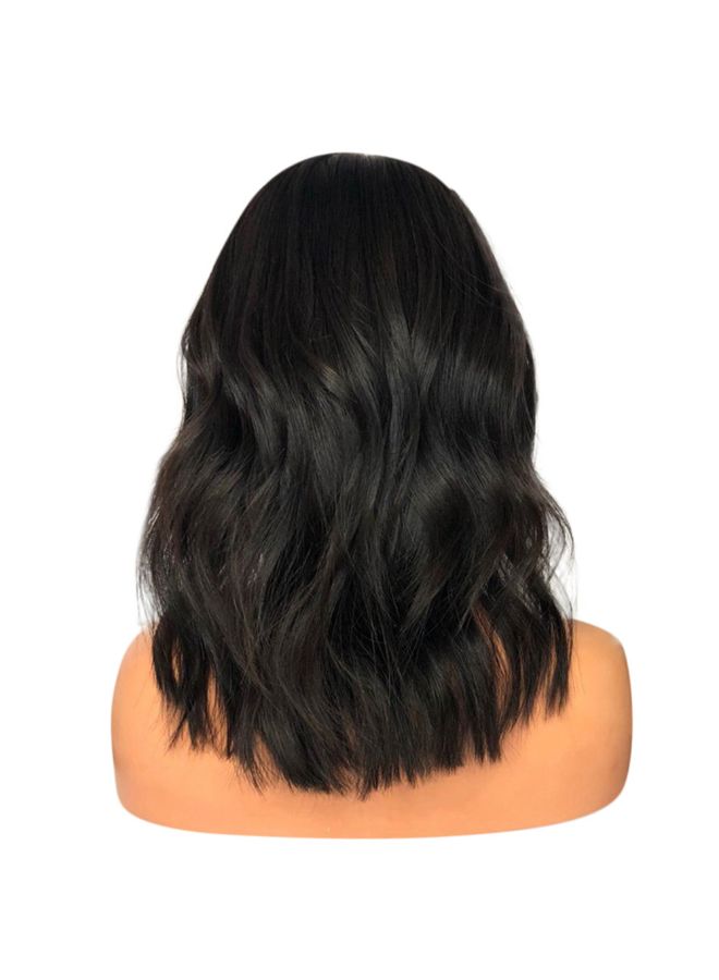 NIBEMINENT Short Wavy Bob Synthetic Wig Black 20x10x5cm - Image 5
