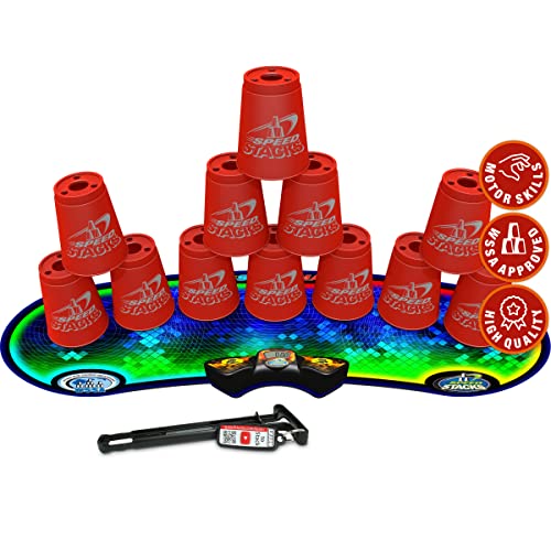 Speed Stacks | Sport Stacking Competitor, Red - 12 Cups, Holding Stem, With GX Timer And Mat | WSSA Approved - Image 1