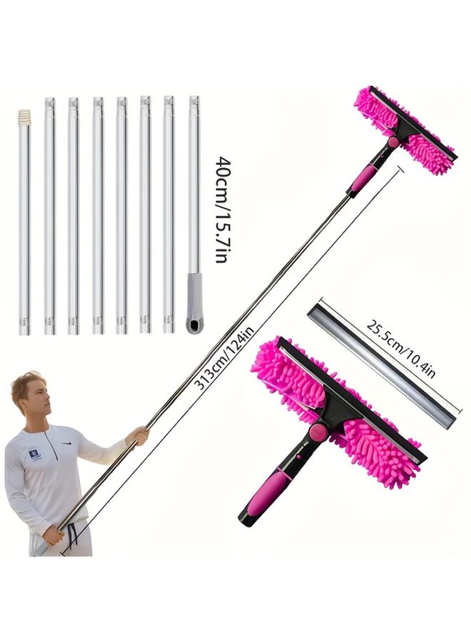 Orange 124in 2 in 1 Professional Window Cleaner Set with Swivel Head - Image 1