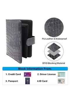 Excefore KASTWAVE Passport Holder, Passport Holder Card Slots, Creative Aircraft Certificate Storage Bag, Cute Passport Cover for Women and Men, Waterproof Rfid Blocking Travel Wallet (Stone-black)  - Image 4