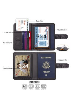 Excefore KASTWAVE Passport Holder, Passport Holder Card Slots, Creative Aircraft Certificate Storage Bag, Cute Passport Cover for Women and Men, Waterproof Rfid Blocking Travel Wallet (Stone-black)  - Image 3