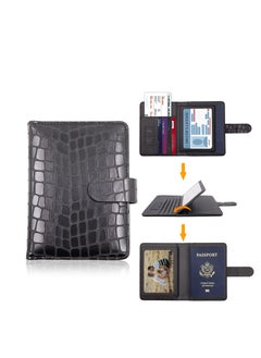 Excefore KASTWAVE Passport Holder, Passport Holder Card Slots, Creative Aircraft Certificate Storage Bag, Cute Passport Cover for Women and Men, Waterproof Rfid Blocking Travel Wallet (Stone-black)  - Image 2