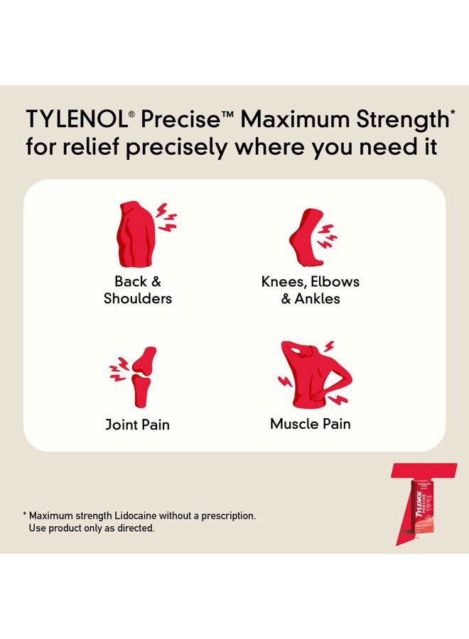 Tylenol Maximum Strength 4% Lidocaine Pain Relieving Cream for Back, Knee & Joints - Penetrating, Fragrance Free, 4oz - Image 2