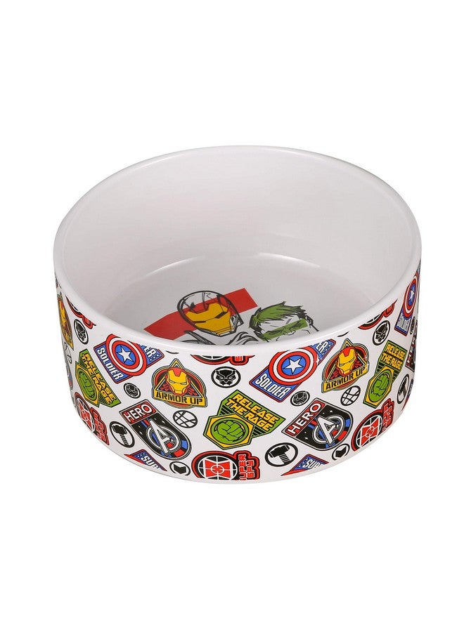 Marvel Comics Avengers Ceramic Dog Bowl, 6Inch | White Ceramic Dog Bowl With Official Marvel Avengers Characters And Logo | Medium Dog Food Bowl Or Water Bowl For Dry And Wet Food | 3.5 Cups 28 Oz - Image 1