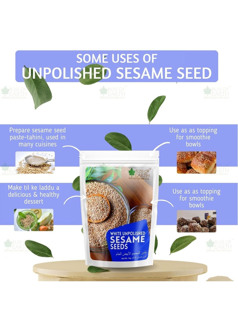 BLISS OF EARTH Organic Unpolished White Sesame Seeds 100gm For Eating Raw Til Seeds  - Image 4