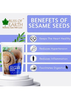 BLISS OF EARTH Organic Unpolished White Sesame Seeds 100gm For Eating Raw Til Seeds  - Image 2