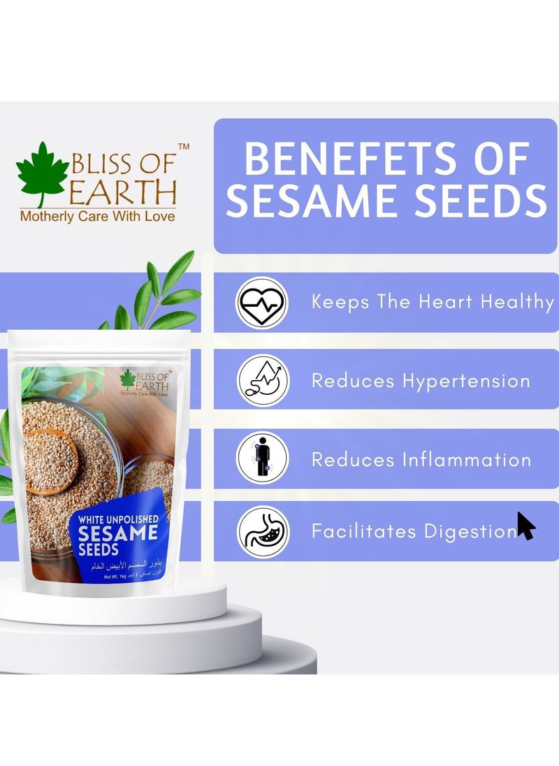 BLISS OF EARTH Organic Unpolished White Sesame Seeds 100gm For Eating Raw Til Seeds  - Image 2