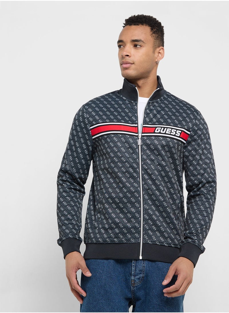 GUESS Korbin Zip Through Sweatshirt - Image 1