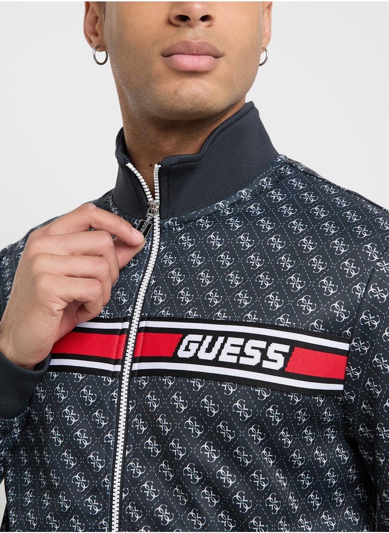 GUESS Korbin Zip Through Sweatshirt - Image 3
