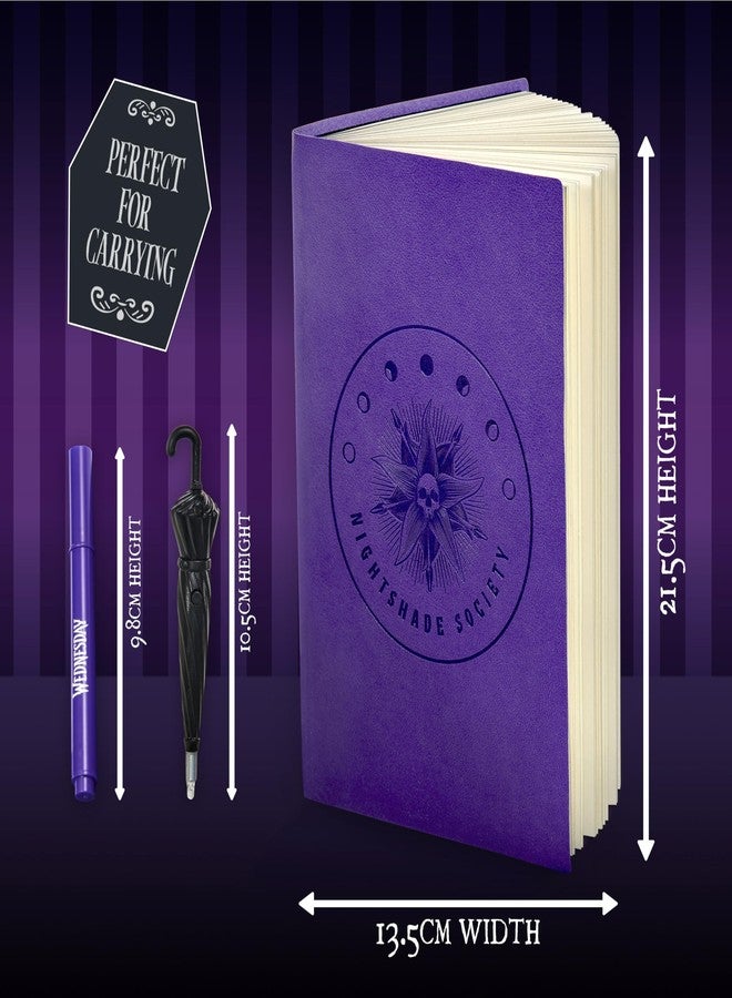 WOW! STUFF: Wednesday Secret Reveal Journal Set - Purple Nightshade Society Notebook Diary, Invisible Ink Pen & UV Umbrella Torch, Nevermore, Kids 8+ - Image 4