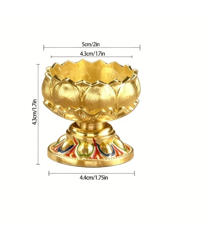 2pcs Golden Vintage Metal Lotus Candleholder Elegant Flower Shape Polished Sturdy Table Centerpiece Suitable For Weddings Diwali Yoga - Image 3