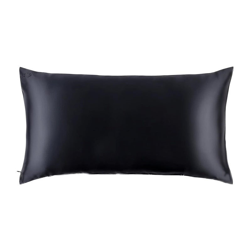 SLIP slip King Pure Silk Pillow Case  100 Pure 22 Momme Mulberry Silk  King Size Standard Pillow Case AntiBedHead AntiSleep Crease Black 20 x 36 