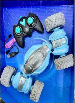 Fantastic-Kids-Toys Remote Control Car with Light and Music, 360° Rotating Double Face Racing Car, 2.4Ghz Remote Control Car with 4 Wheel Motor Code-TJ011 (Blue)