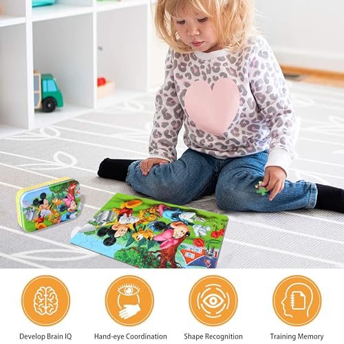 LELEMON Puzzles for Kids Ages 4-6, 60 Piece Puzzles for Kids Ages 3-5 in a Metal Box, Educational Jigsaw Puzzles Childrens Puzzle Games Puzzle Toys for Girls and Boys - Image 2
