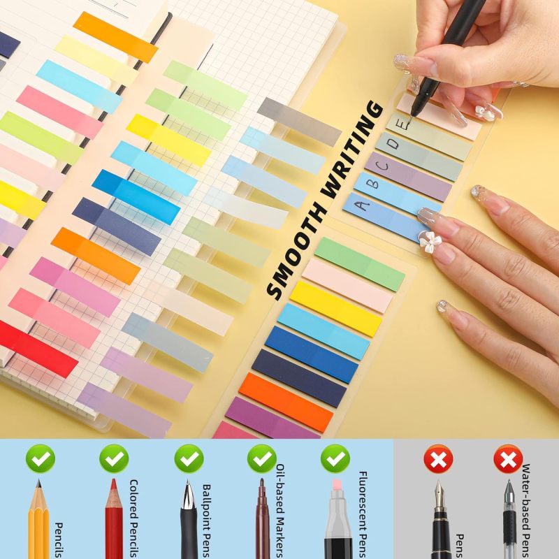 2800-Pcs Sticky Tabs Book Tabs, Writable Morandi Translucent Markers - Image 5