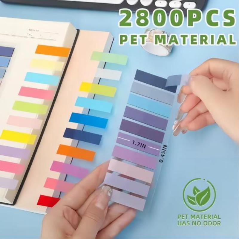 2800-Pcs Sticky Tabs Book Tabs, Writable Morandi Translucent Markers - Image 2