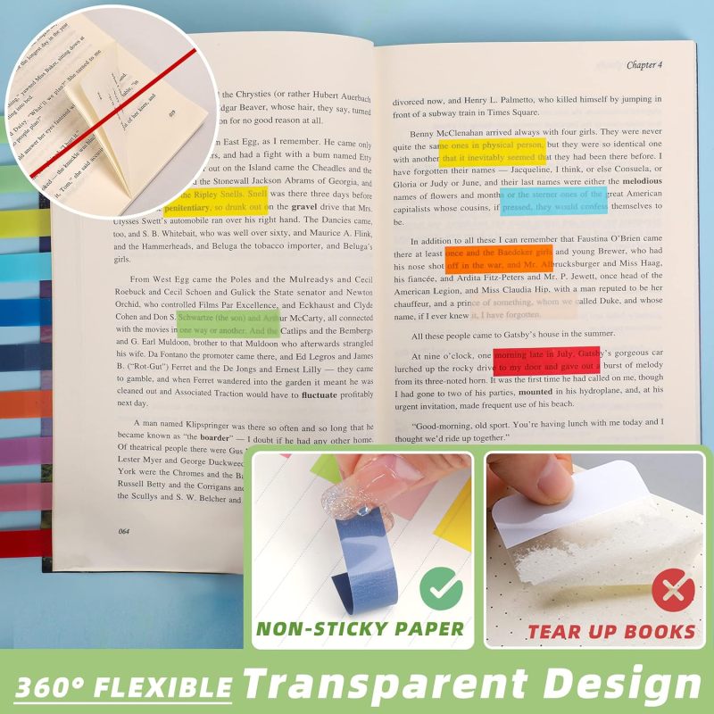 2800-Pcs Sticky Tabs Book Tabs, Writable Morandi Translucent Markers - Image 3