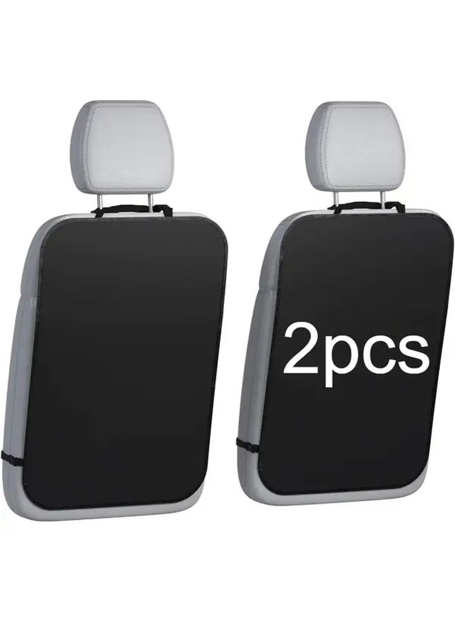 Black 2pcs Waterproof Car Backseat Kick Mats Protector from Dirt Mud and Scratches for Most SUVs Vans - Image 1