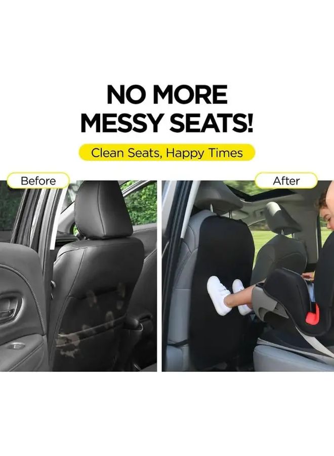 Black 2pcs Waterproof Car Backseat Kick Mats Protector from Dirt Mud and Scratches for Most SUVs Vans - Image 4