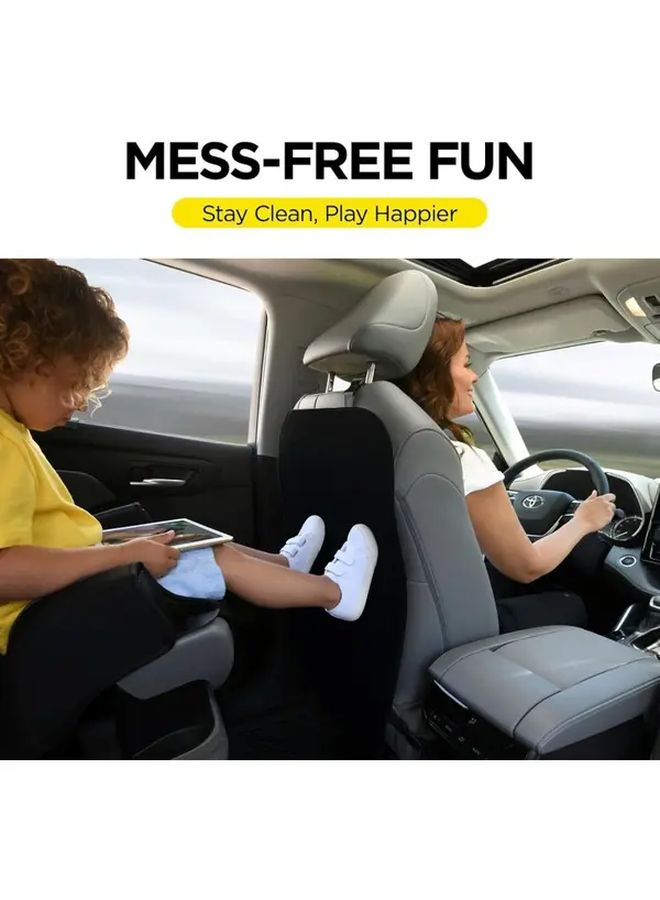 Black 2pcs Waterproof Car Backseat Kick Mats Protector from Dirt Mud and Scratches for Most SUVs Vans - Image 3